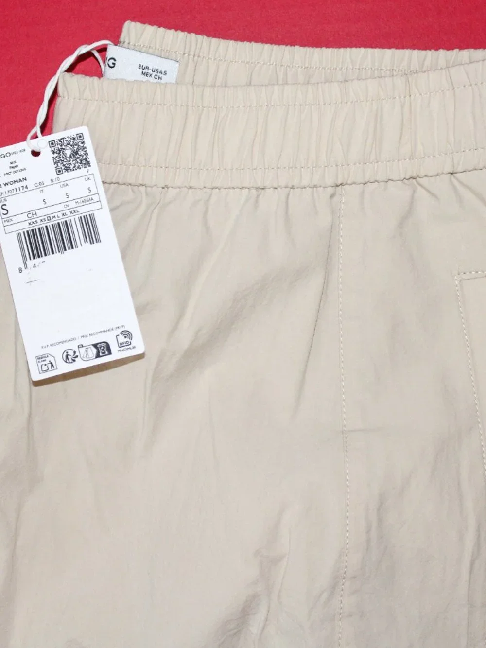 MANGO NWT Cotton Paperbag Pants